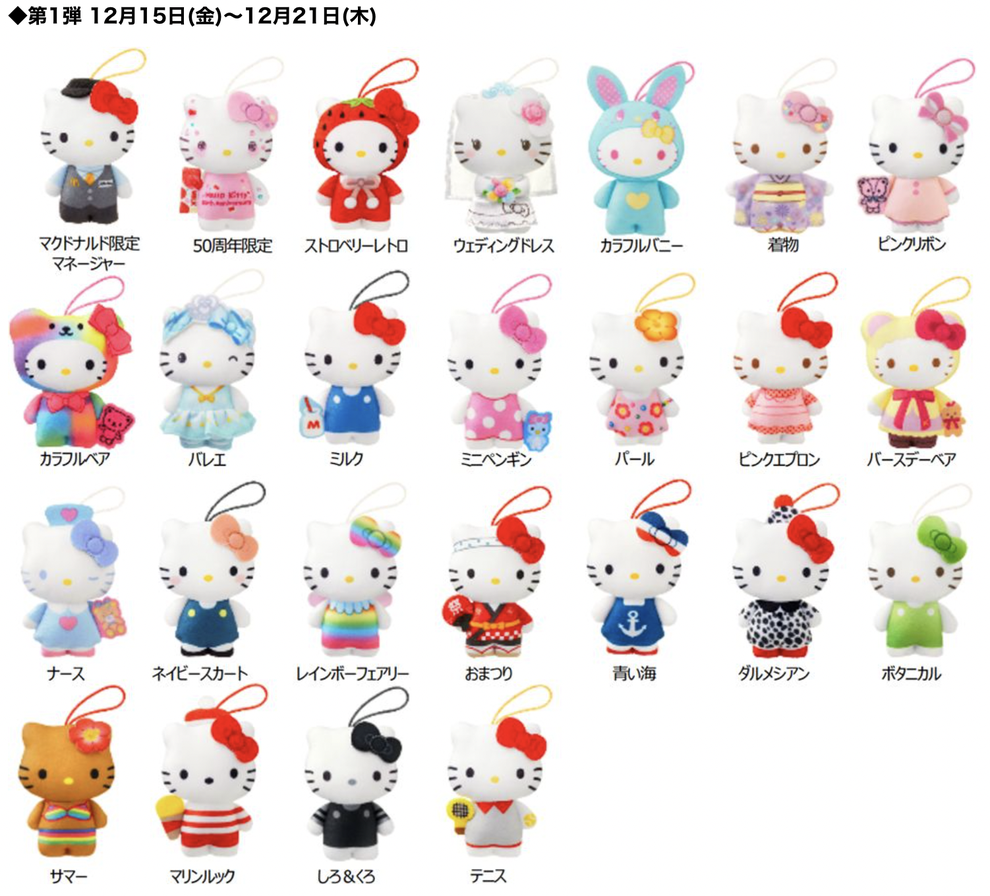マクドナルド ハッピーセット キティちゃん 50周年 16体セット まとめ売り 動画・画像】ハッピーセット新作「キティちゃん全50種」が豪華すぎる
