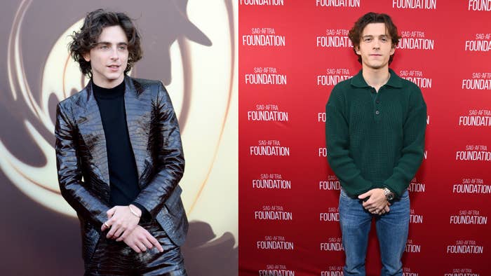 timothee chalamet and tom holland pictured