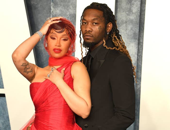 Cardi and Offset at a media event