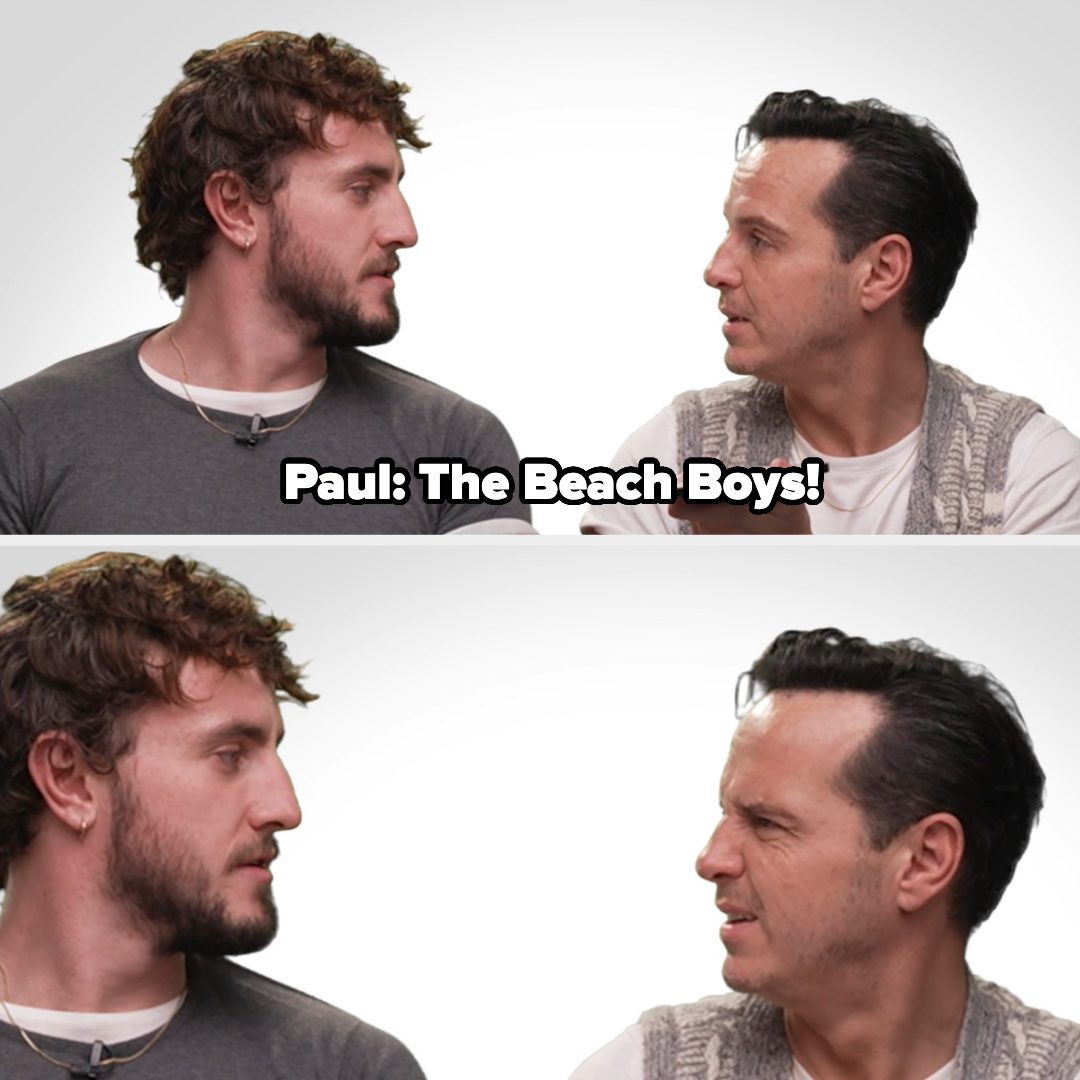 Paul guesses the Beach Boys, and Andrew looks very confused