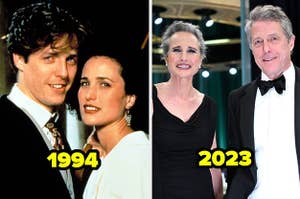 Hugh Grant and Andie MacDowell in 1994 vs 2023