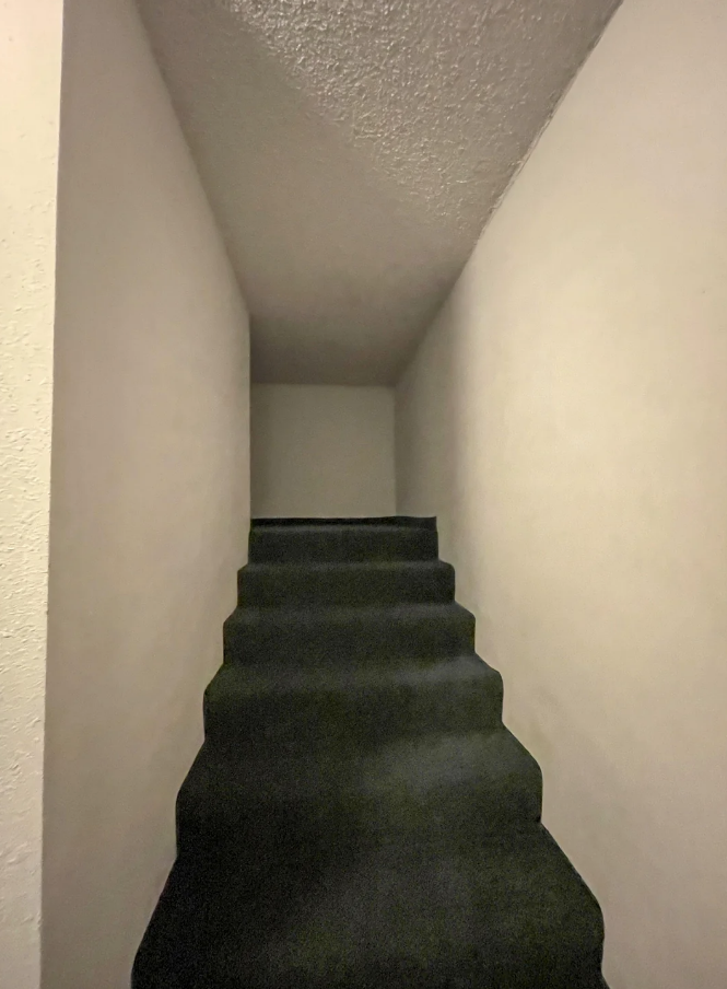 A staircase in an apartment