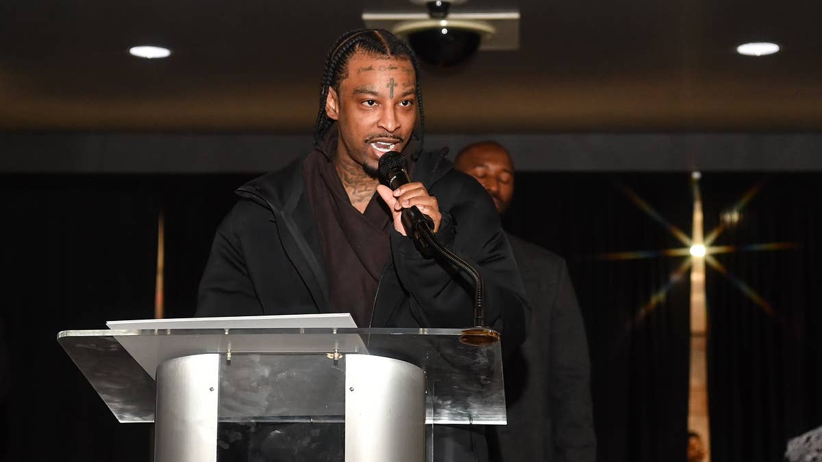 The rapper was given the award by the Young Democrats of Atlanta at the annual Blue Christmas Gala.