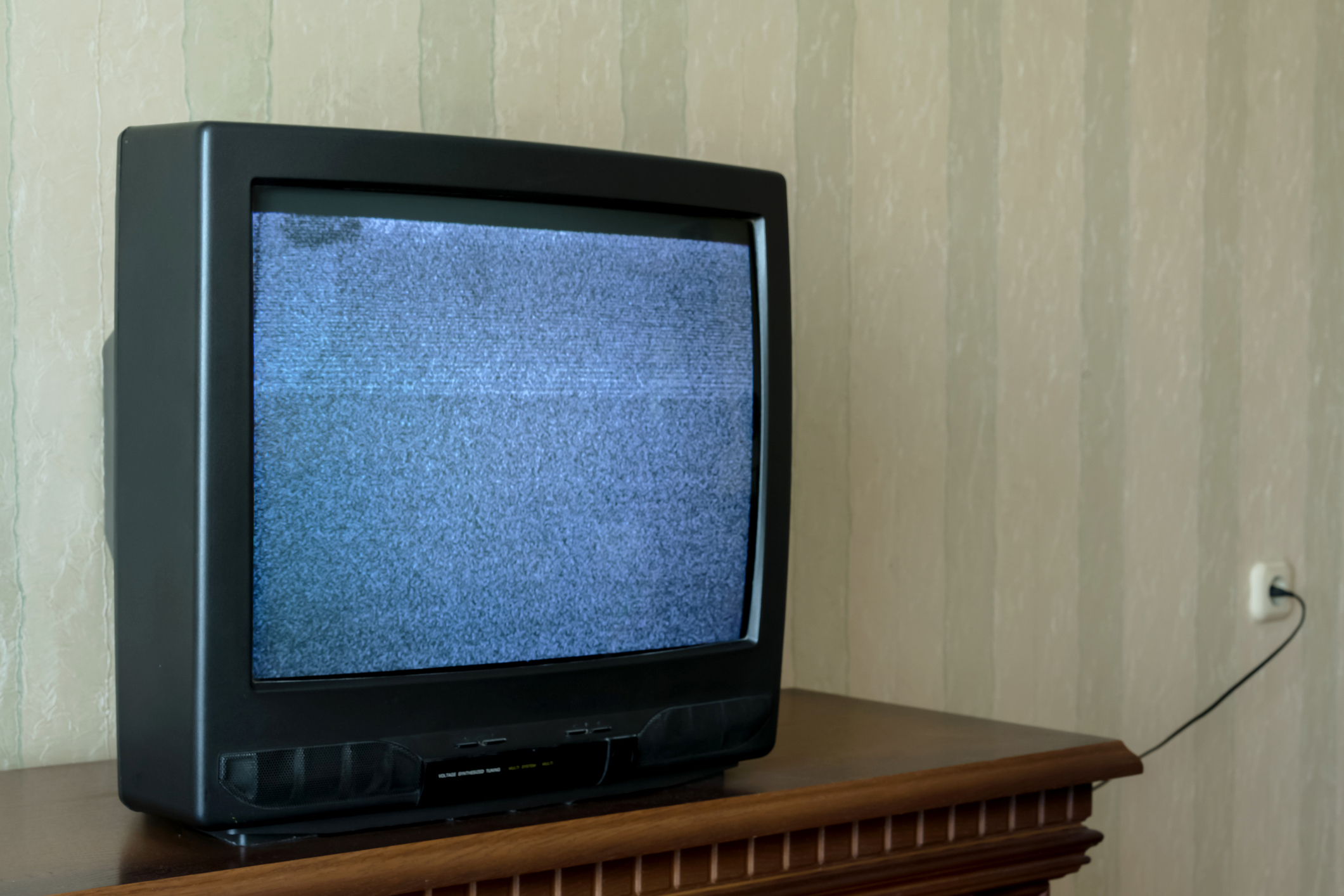 static on an old box tv