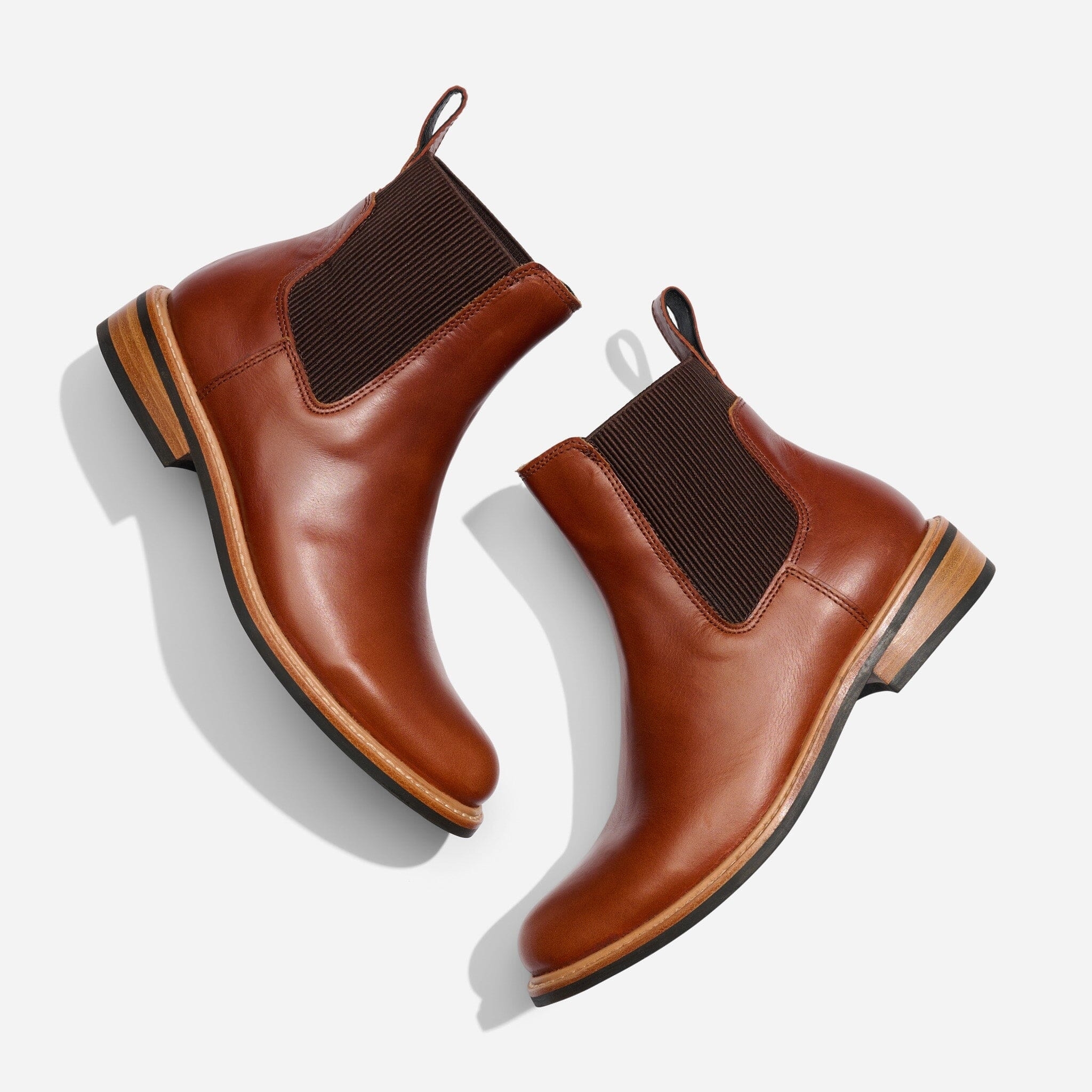 warm brown chelsea boots