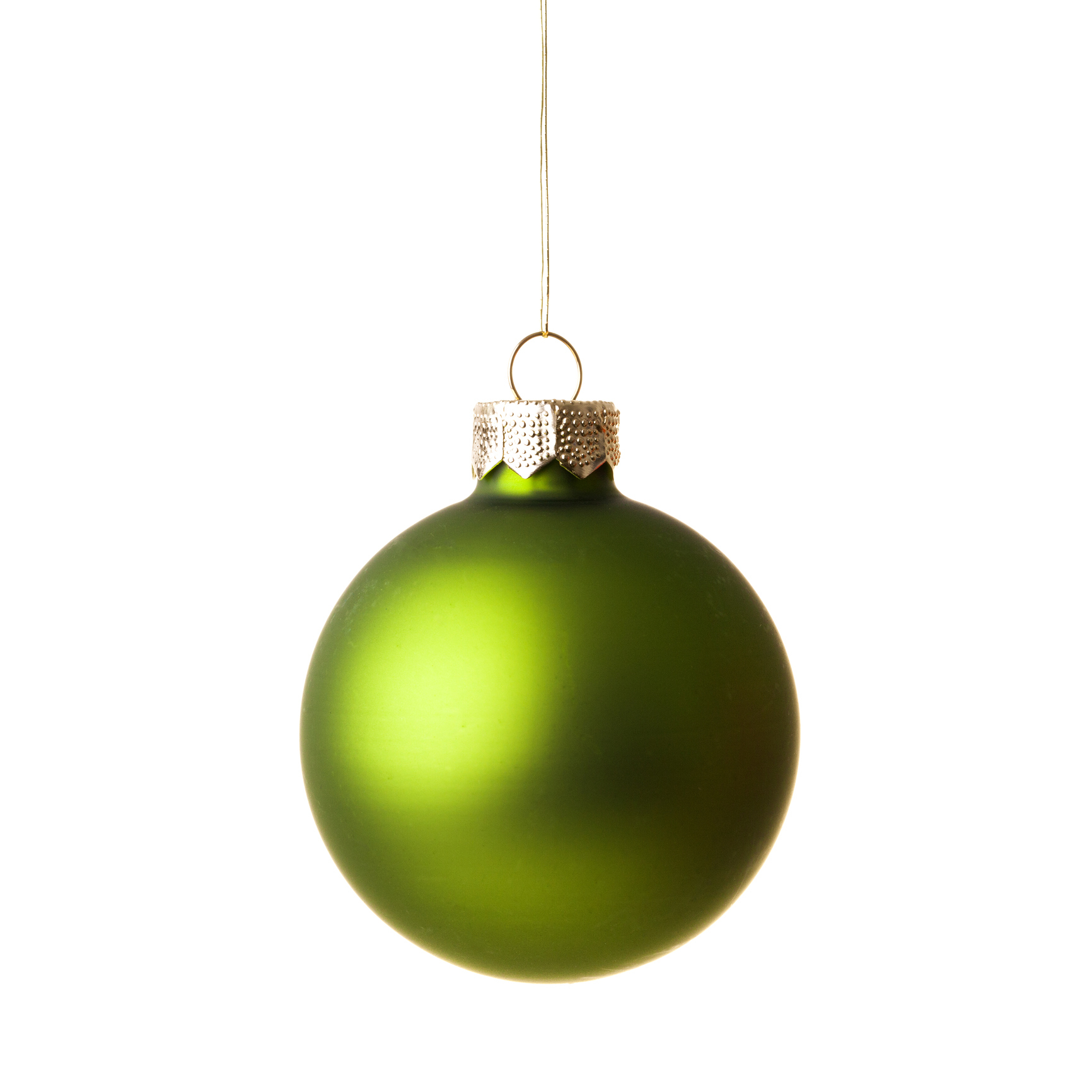 closeup of a green ornament