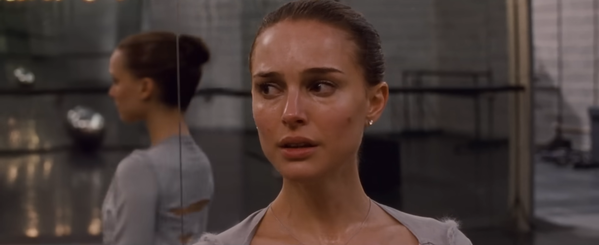 Nina from &quot;Black Swan&quot; is practicing in the dance studio, looking stressed