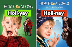 Home Alone one and two dvd covers.