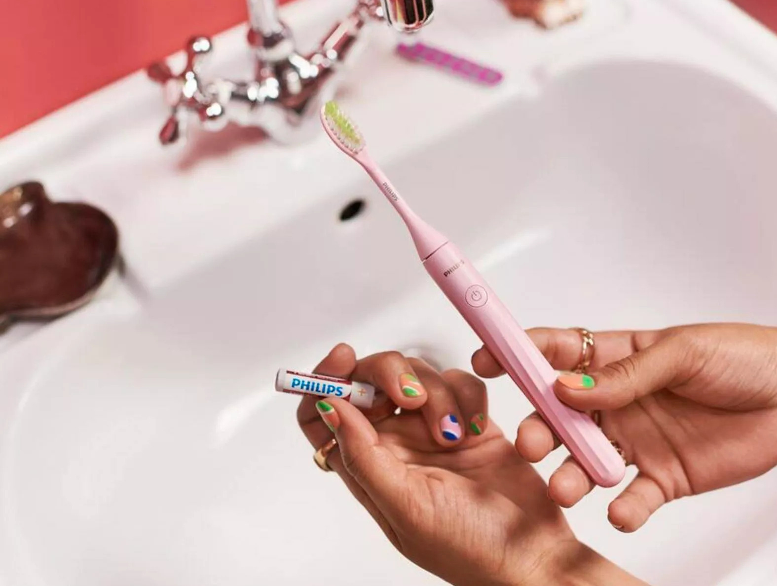 The toothbrush in pink
