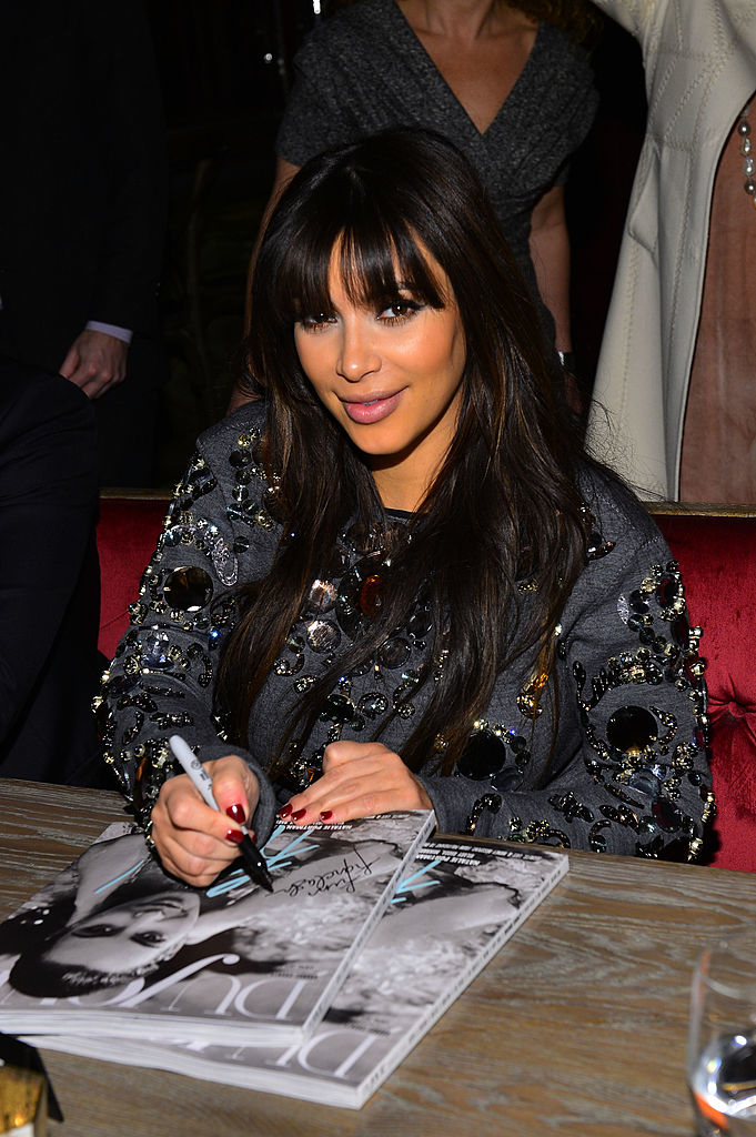 Kardashian in 2013 with blunt bangs