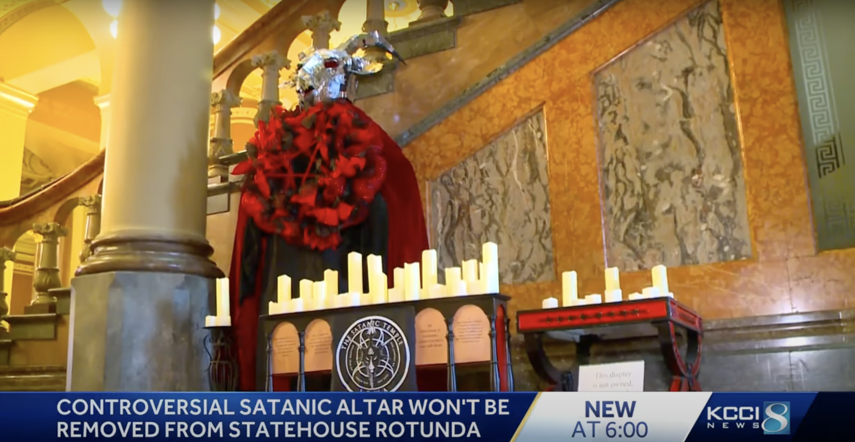 News footage of the altar