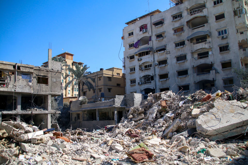 bombed buildings in palestine