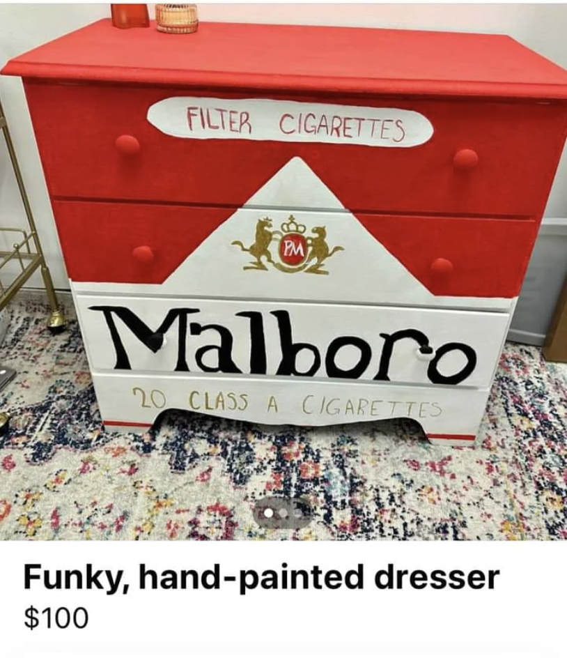 &quot;Funky, hand-painted dresser&quot;