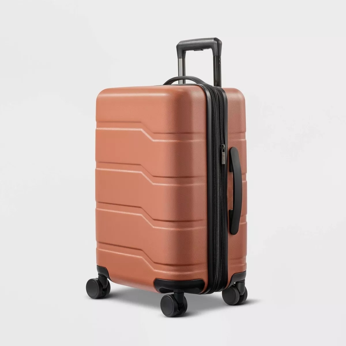 carry on suitcase in amber brown