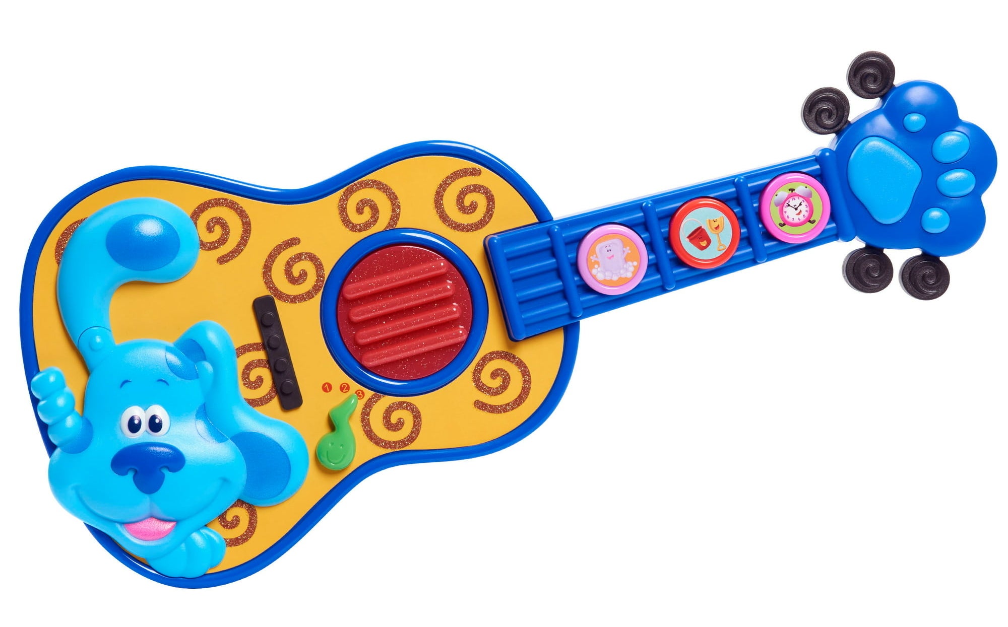 toy guitar with Blue on it