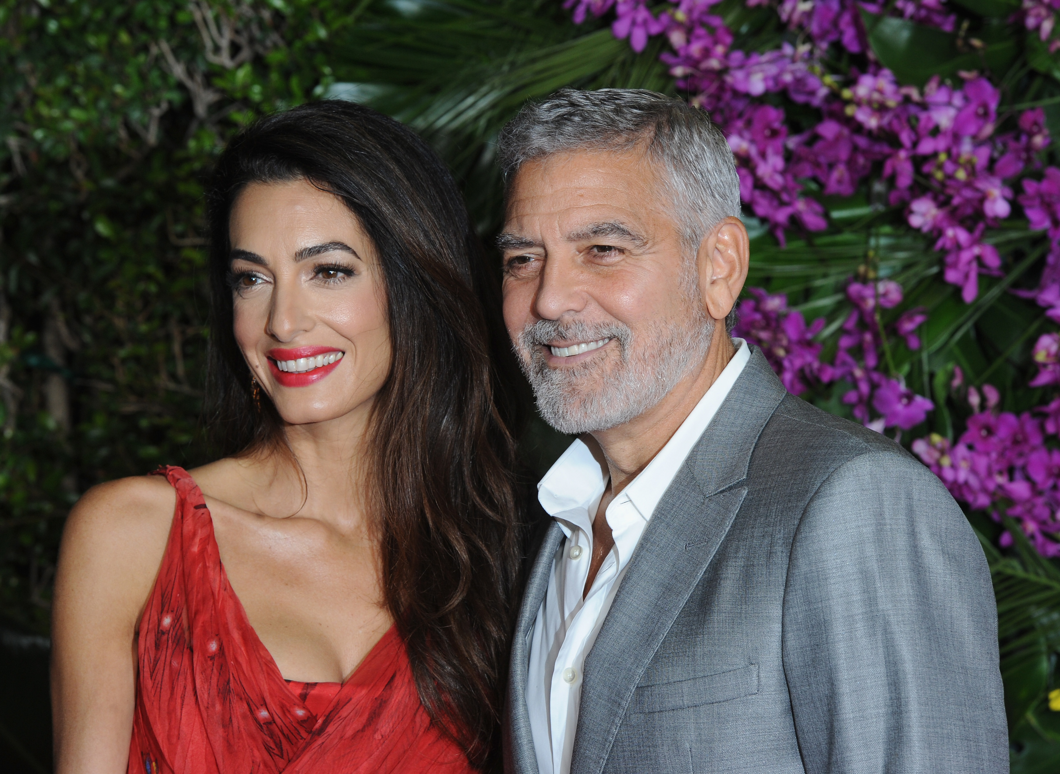 Closeup of Amal and George Clooney