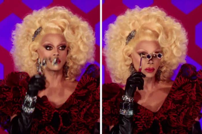 RuPaul looking through binoculars