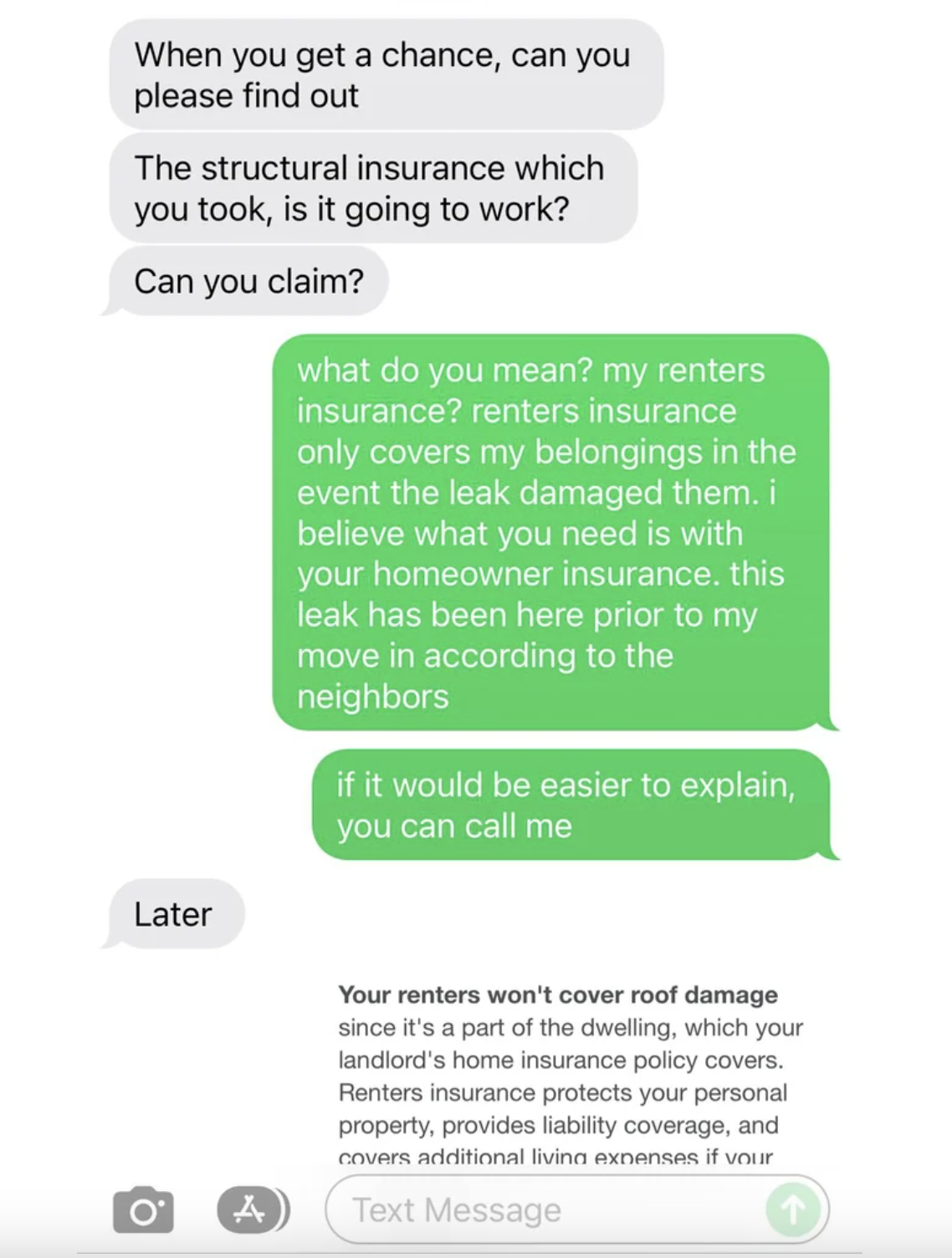 "Your renters won't cover roof damage"