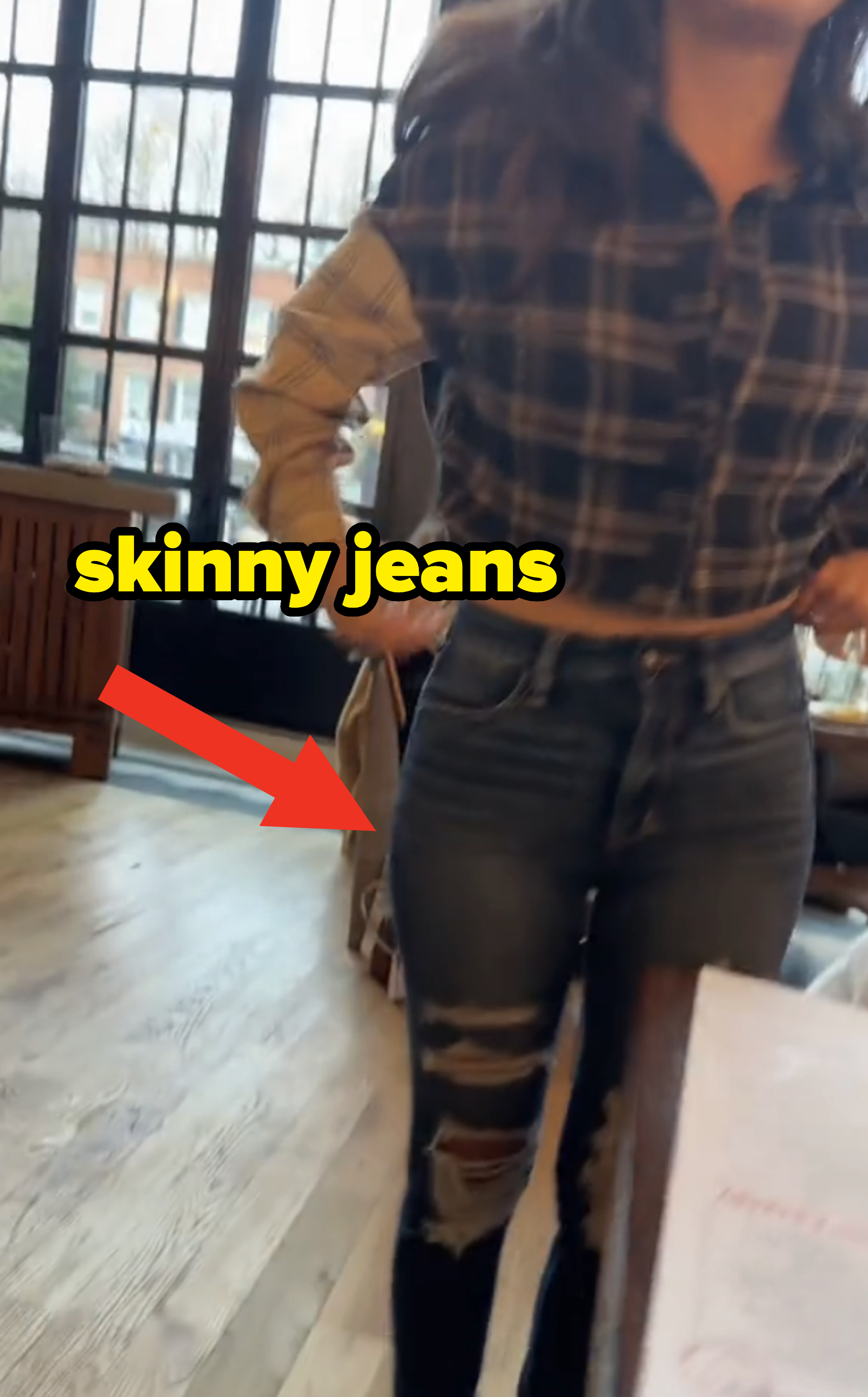 wearing skinny jeans