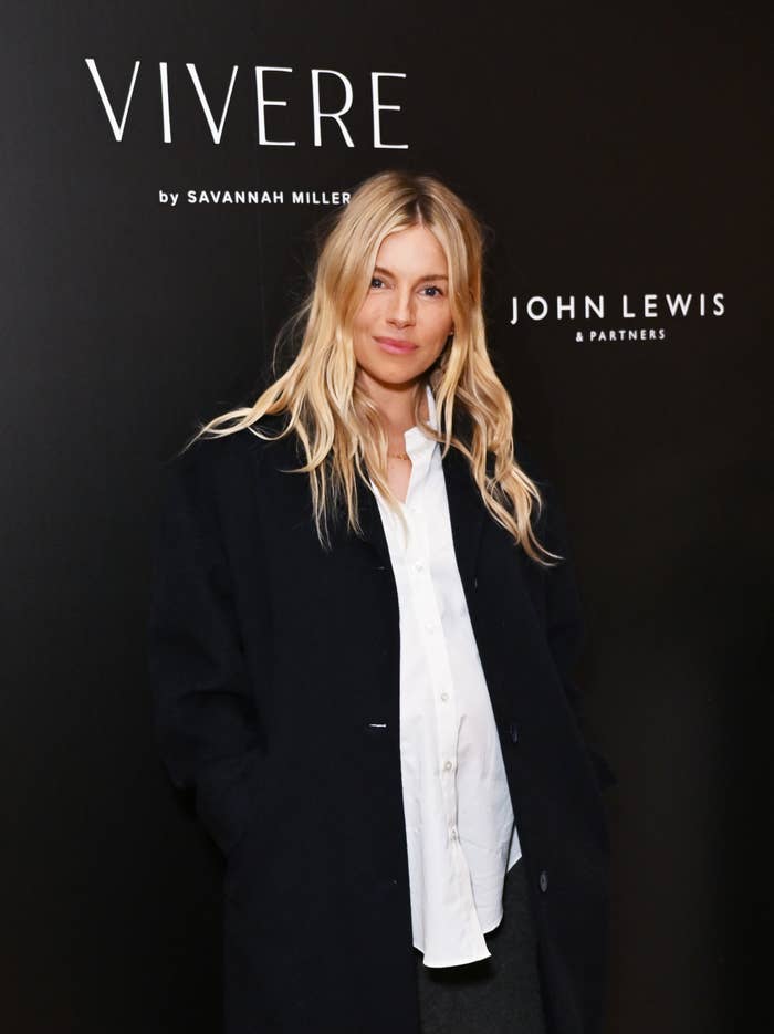 Closeup of Sienna Miller on the red carpet