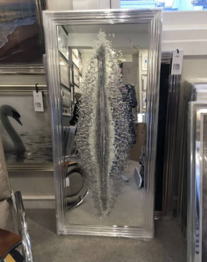 A vaginal Christmas mirror