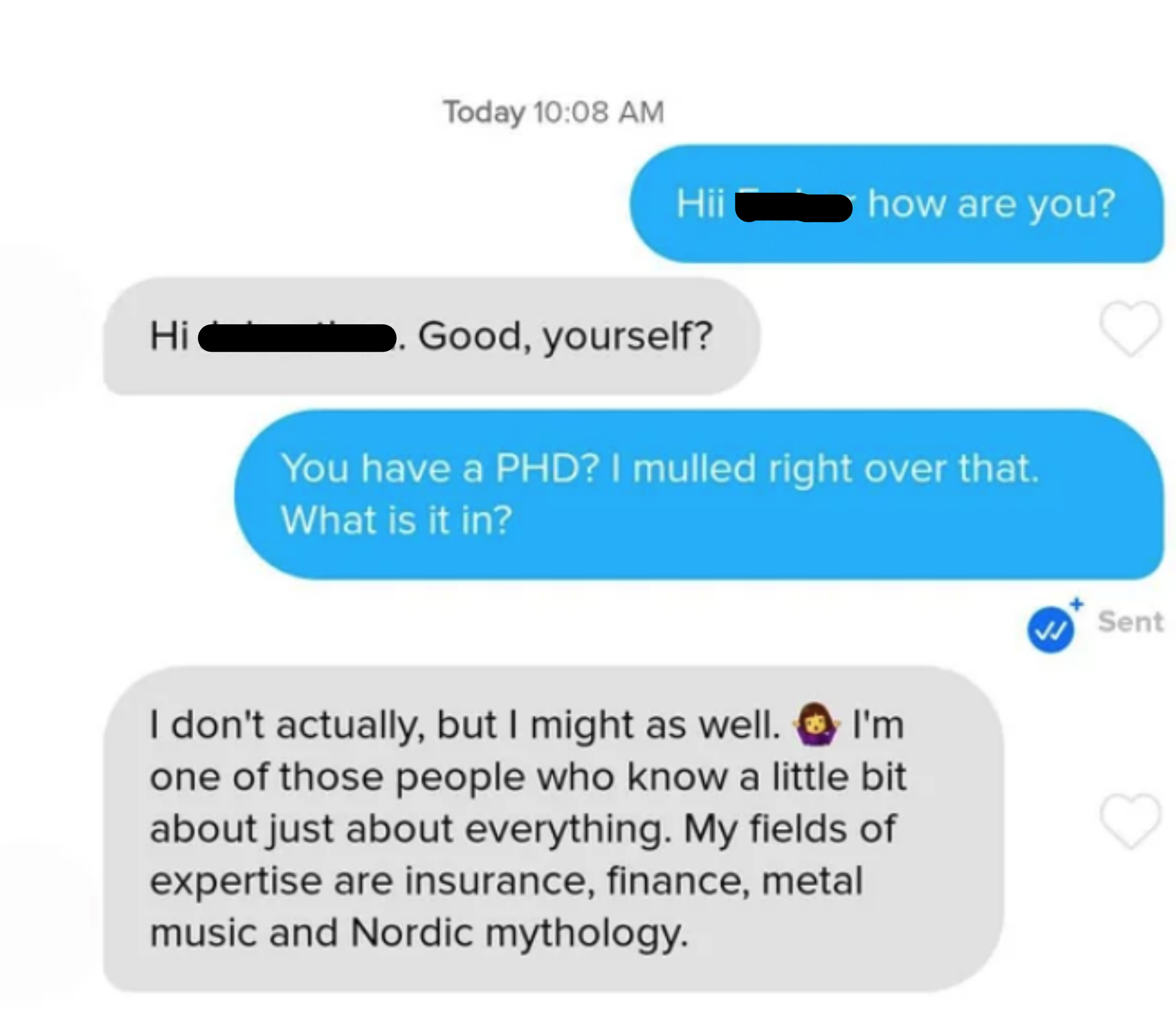 person says they don't actually have a phd but they might as well