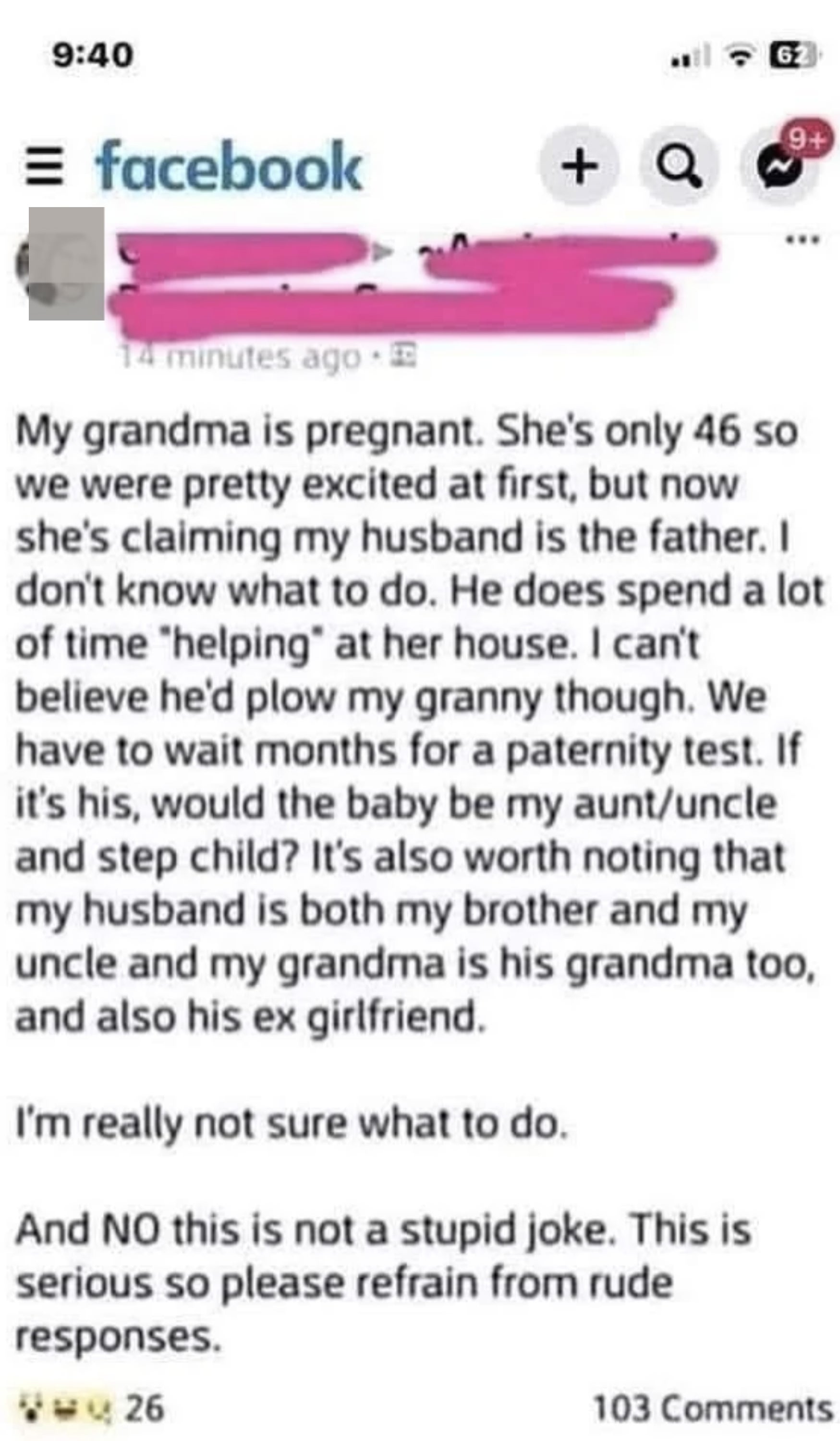 &quot;My grandma is pregnant.&quot;