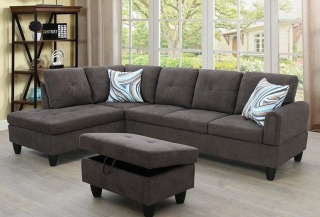 The sectional in a livingroom