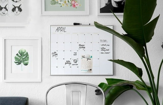 The calendar in a home office