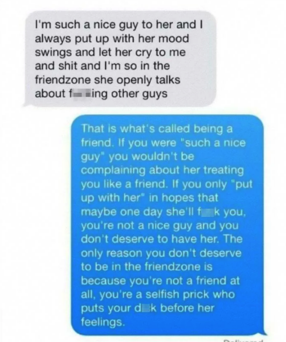 &quot;you&#x27;re a selfish prick who puts your d**k before her feelings.&quot;