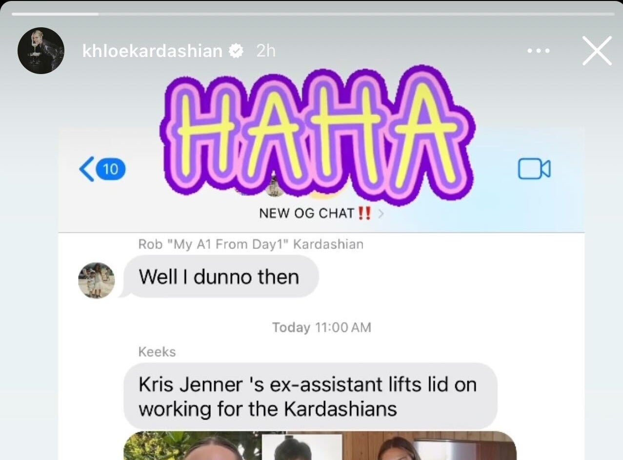 cropped screenshot showing kim sharing the link
