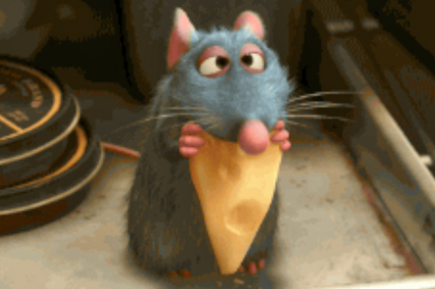 Remy from Ratatouille eating cheese