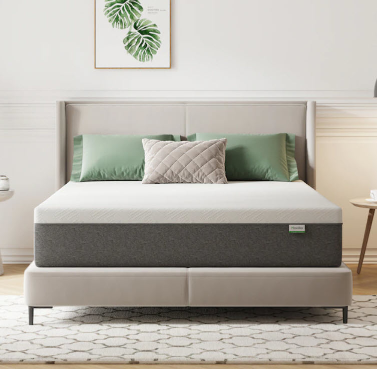 king sized memory foam mattress on top of bedframe in bedroom