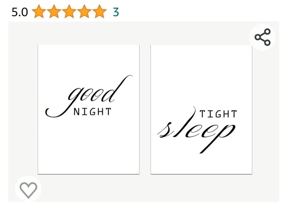 side-by-side signs that read &quot;good night tight sleep&quot;