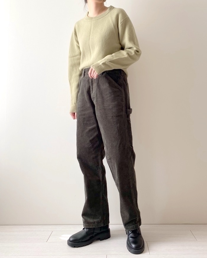 GUのおすすめボトムス「コーデュロイペインターパンツ（セットアップ可能）」