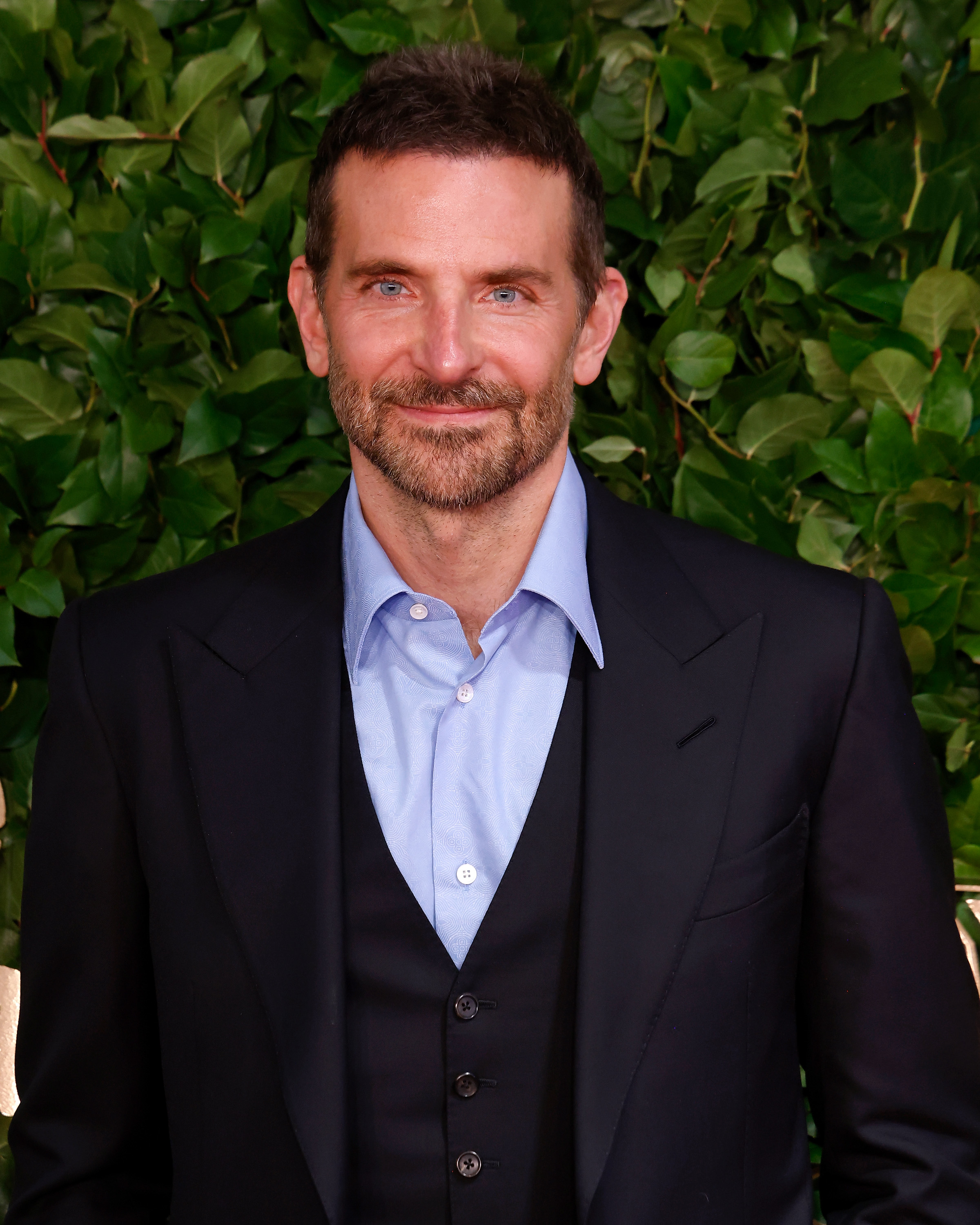 Bradley in a casual suit at a media event