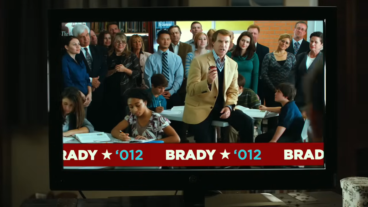 Cam Brady from &quot;The Campaign&quot; on a television ad