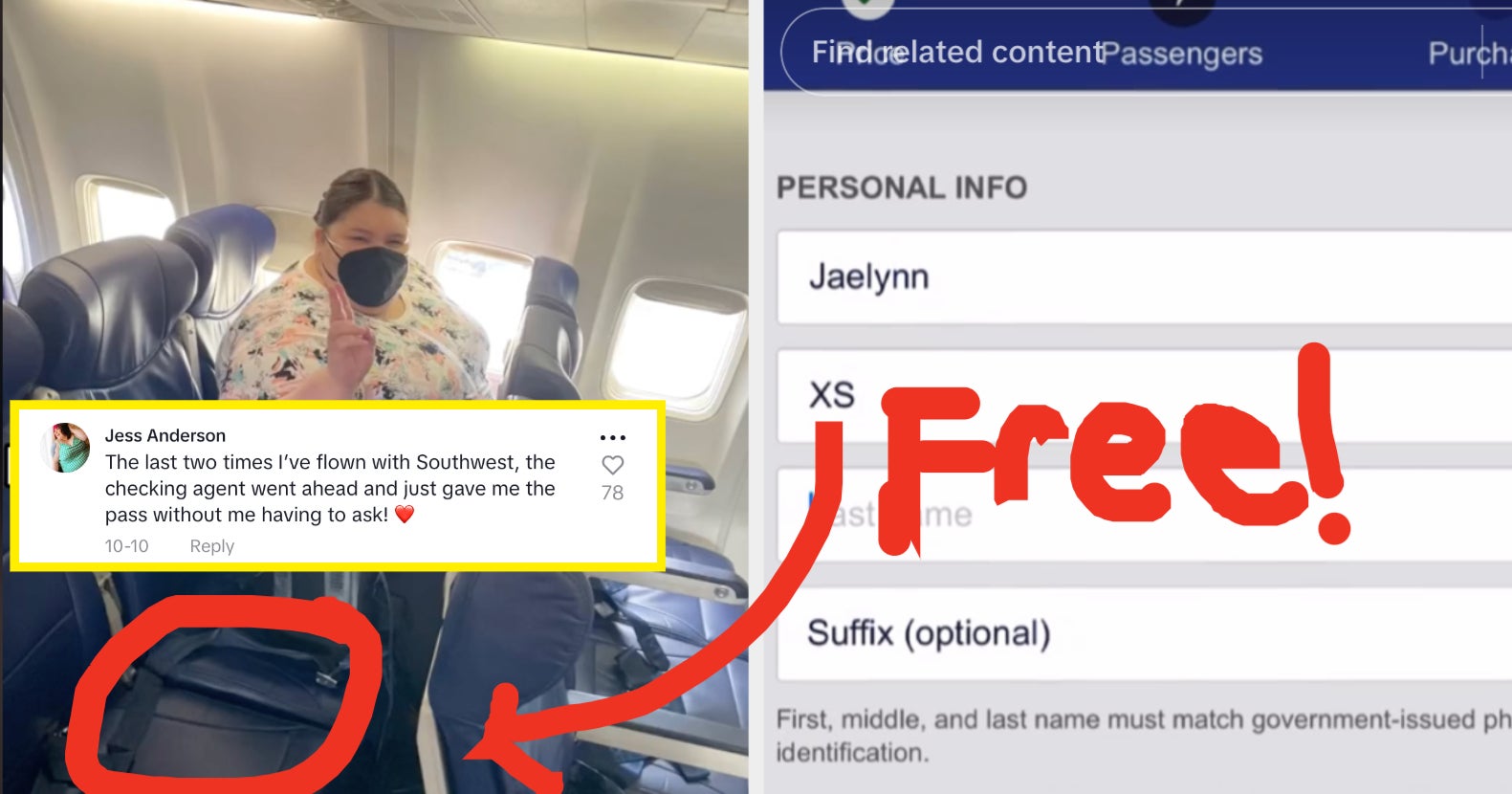 PlusSize Woman Shows How To Get Extra Seats For Free On Southwest
