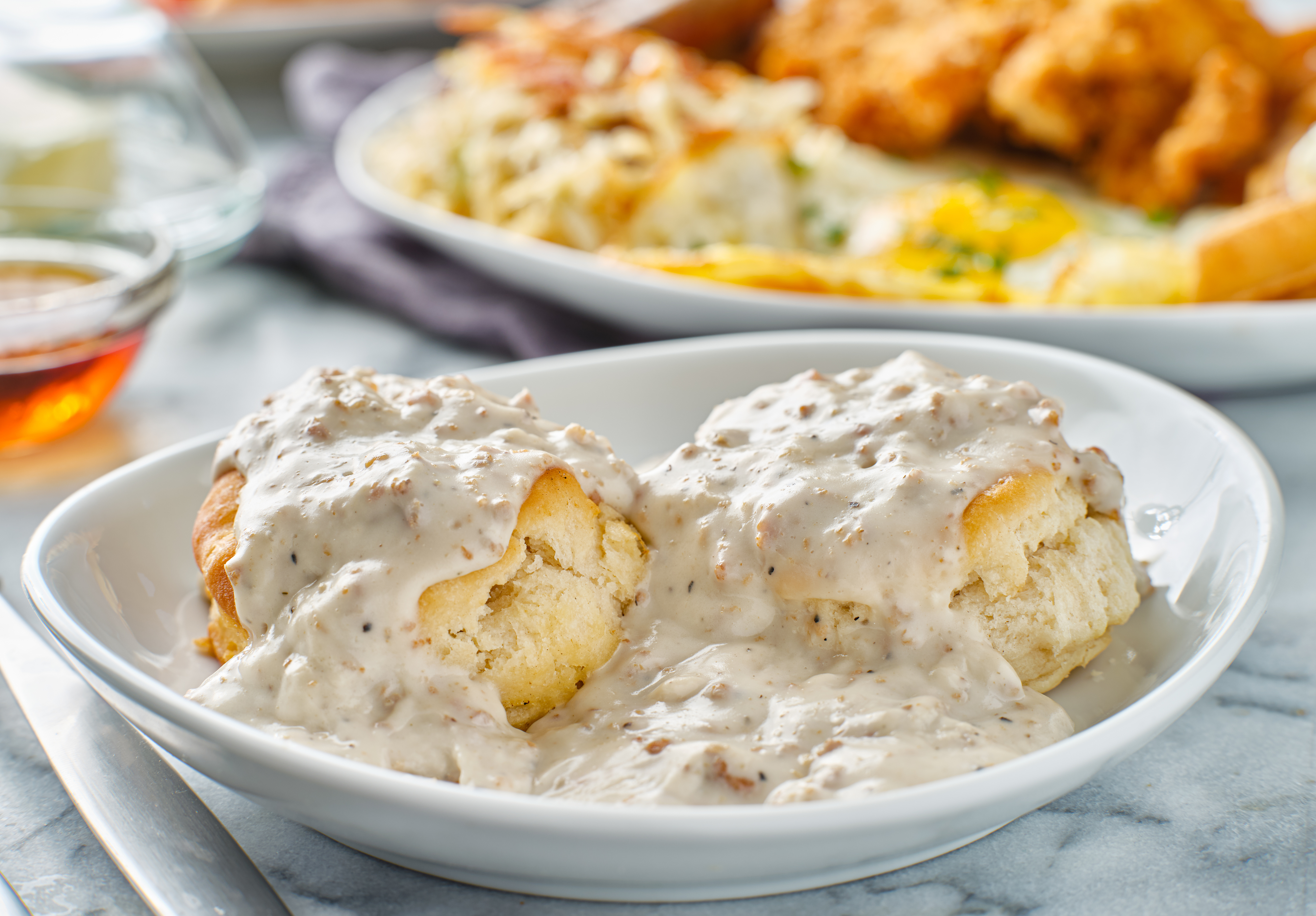 plate of biscuits and gravy