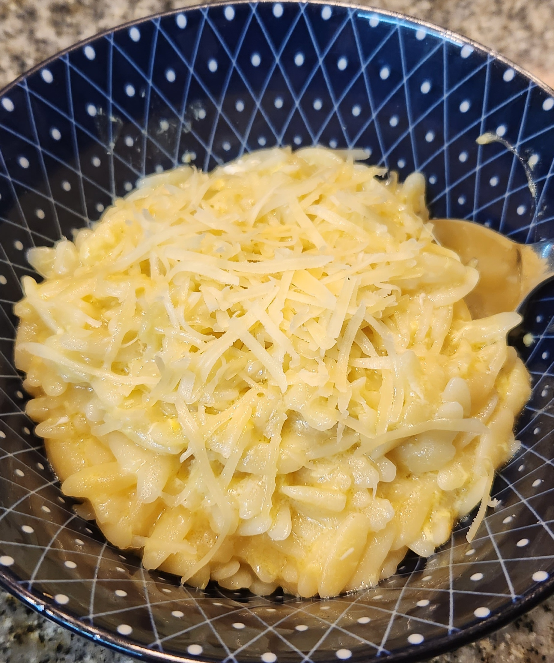 A bowl of pastina made with orzo