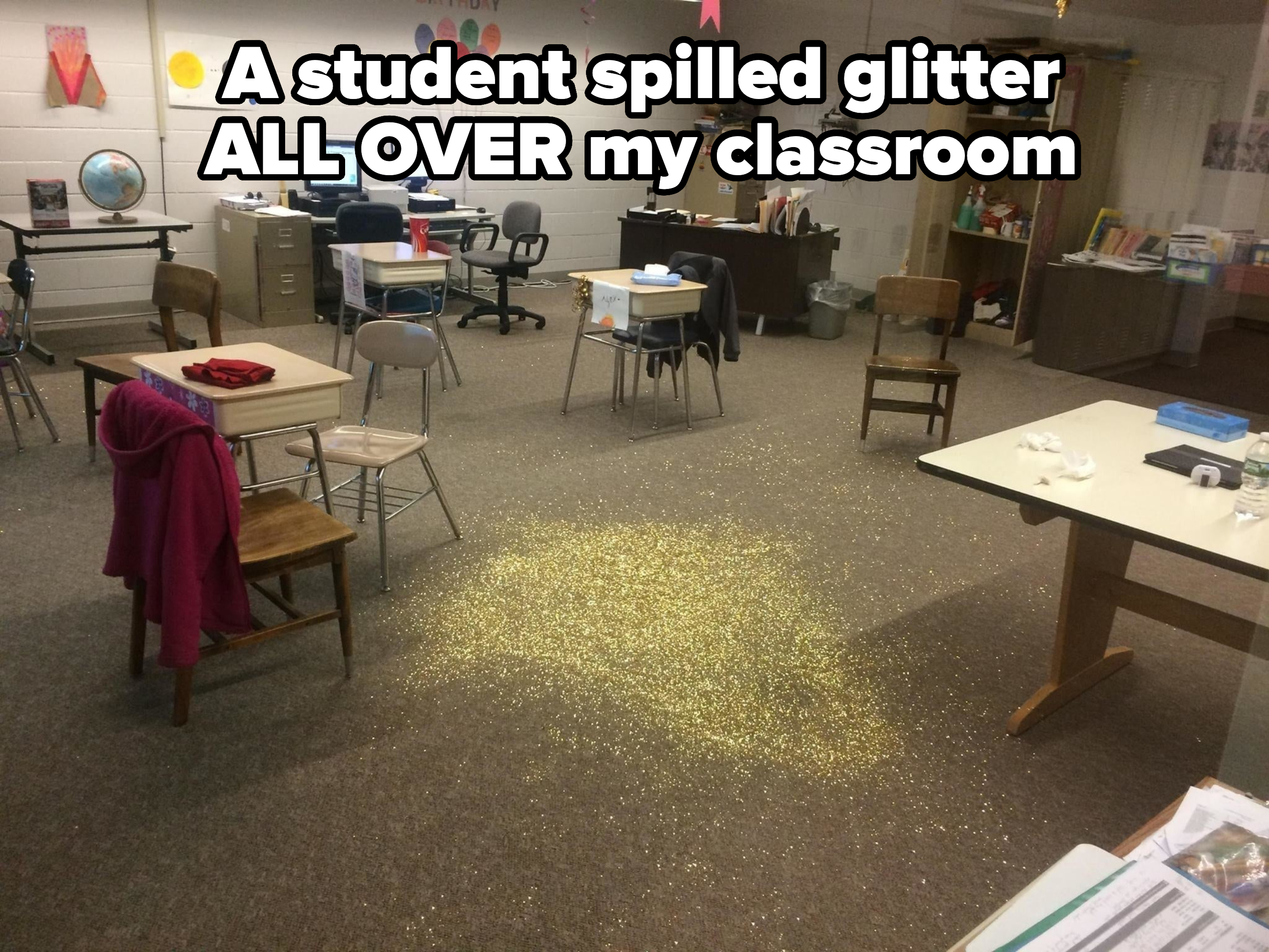glitter all over the floor