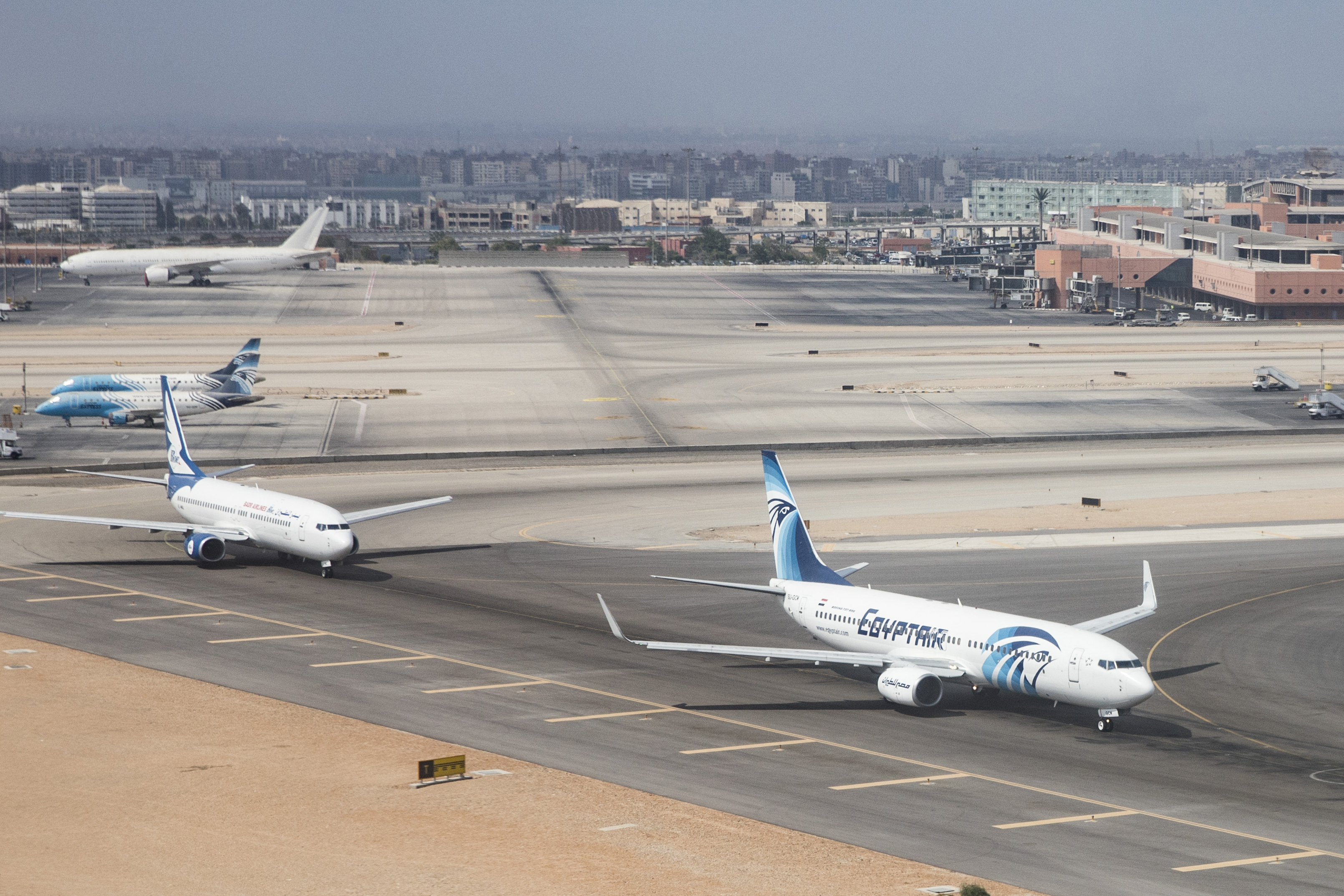 Egyptair planes at cairo airport