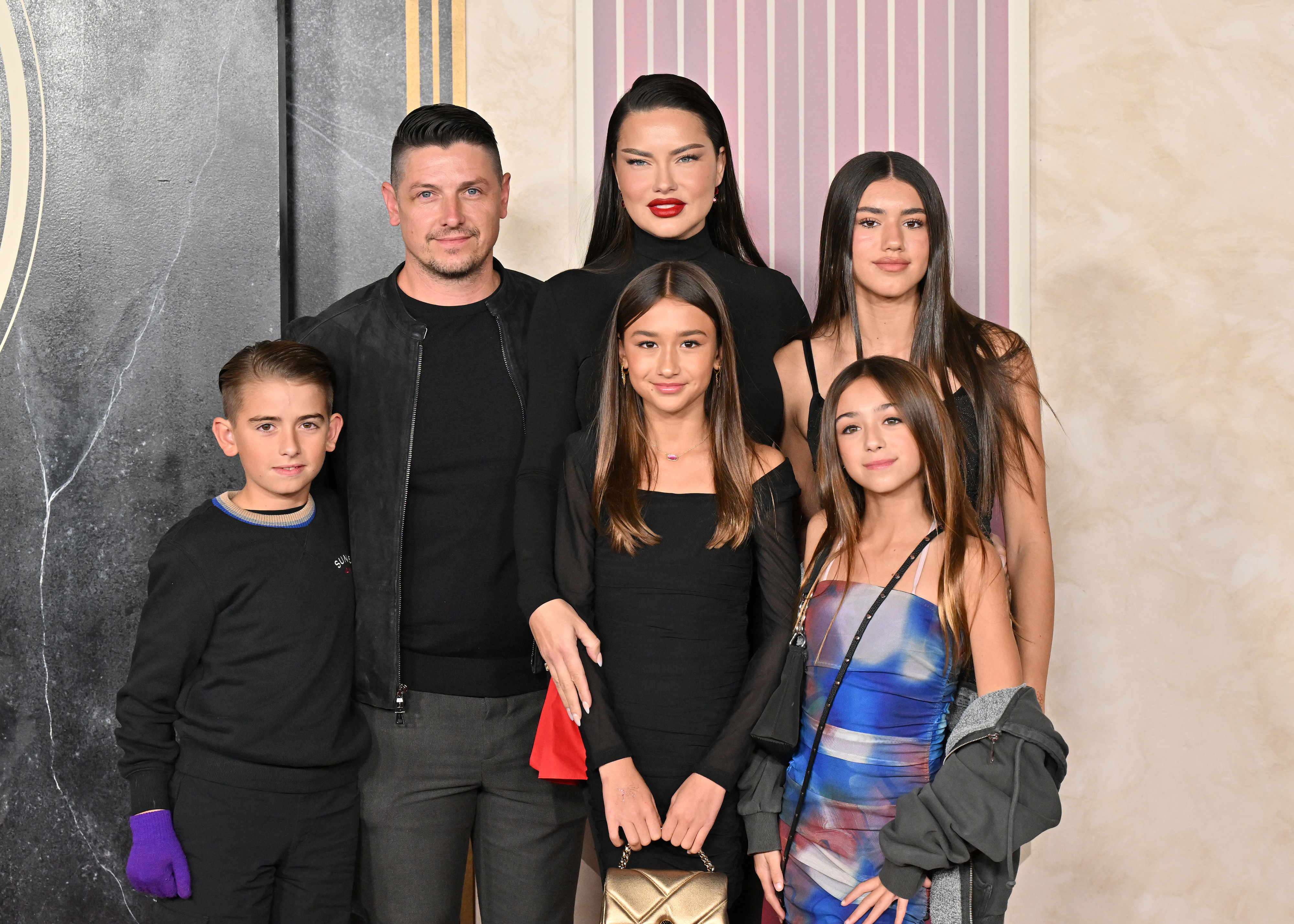 Adriana and her family on the red carpet
