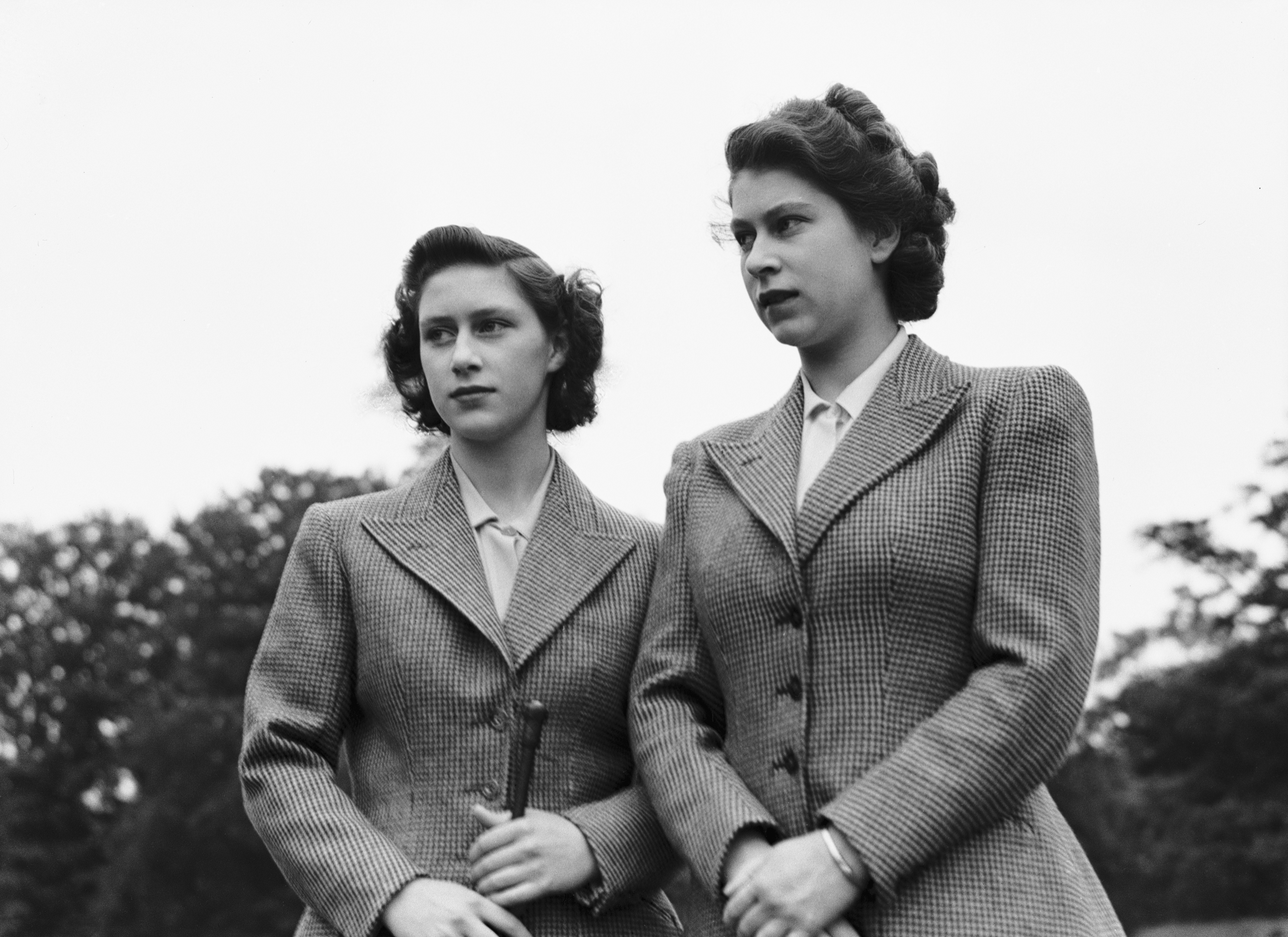A young Margaret and Elizabeth