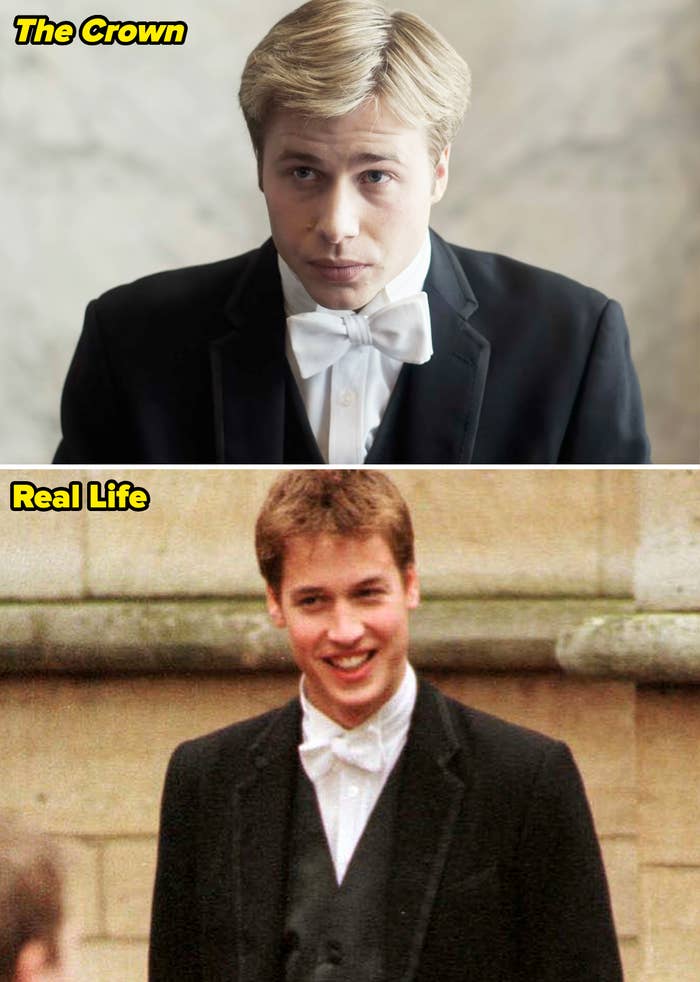 Side-by-sides from The Crown vs. real-life Prince William