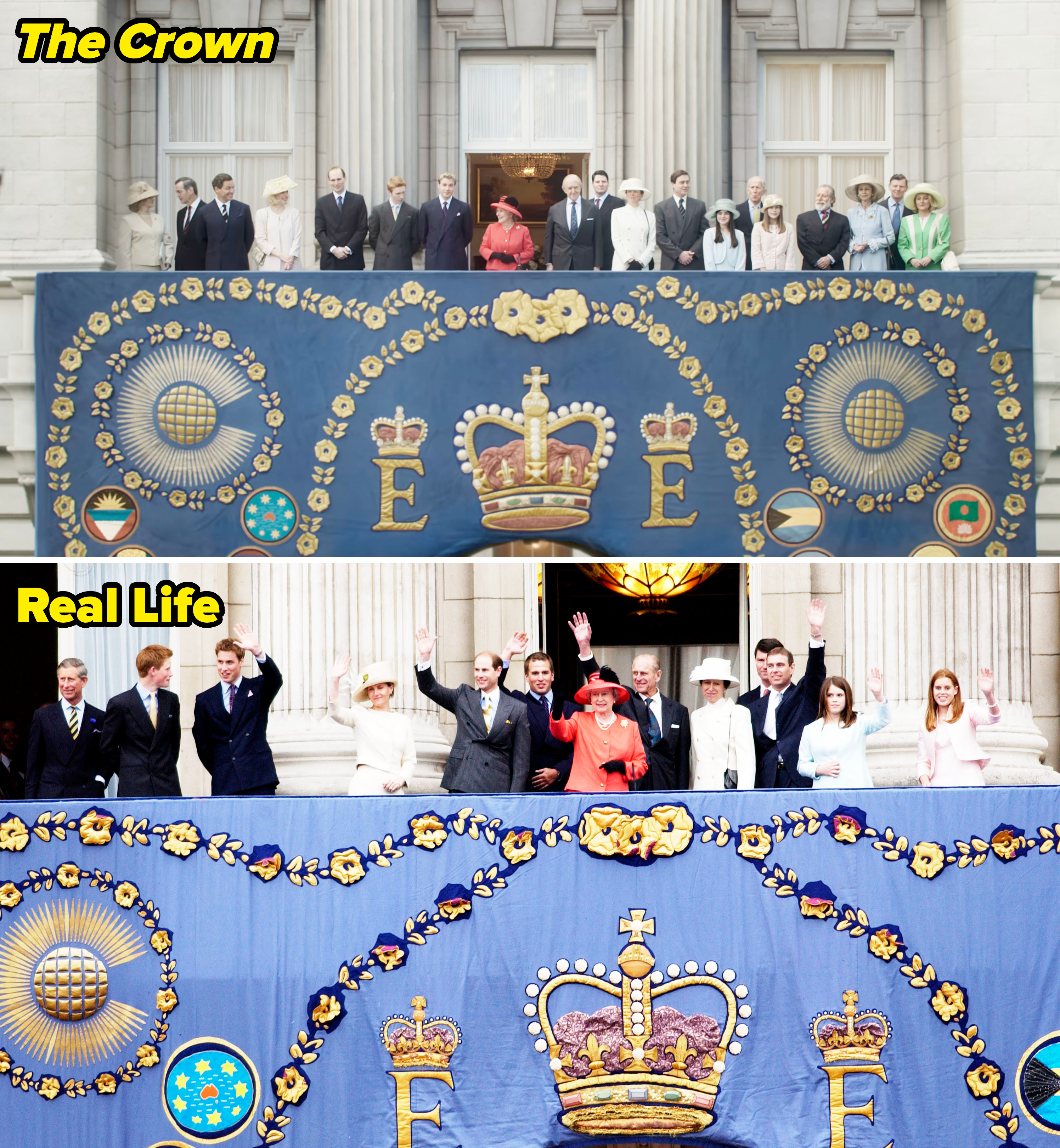 The Royal Family in real life vs. &quot;The Crown&quot;
