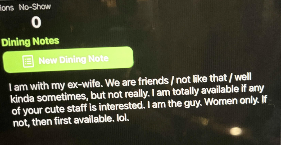 &quot;I am totally available if any of your cute staff is interested. I am the guy. Women only.&quot;
