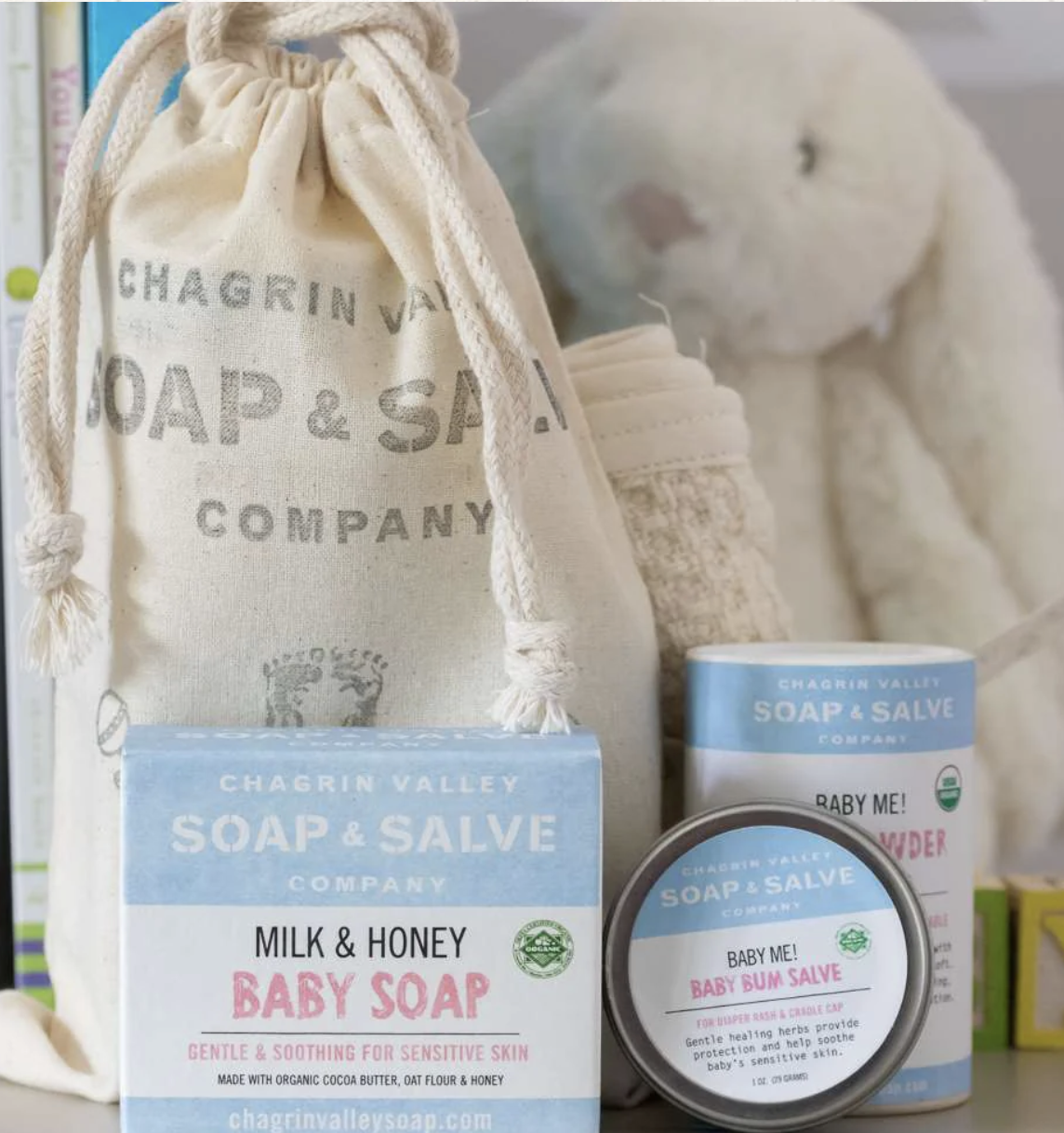 A chagrin valley soap and salve bundle set
