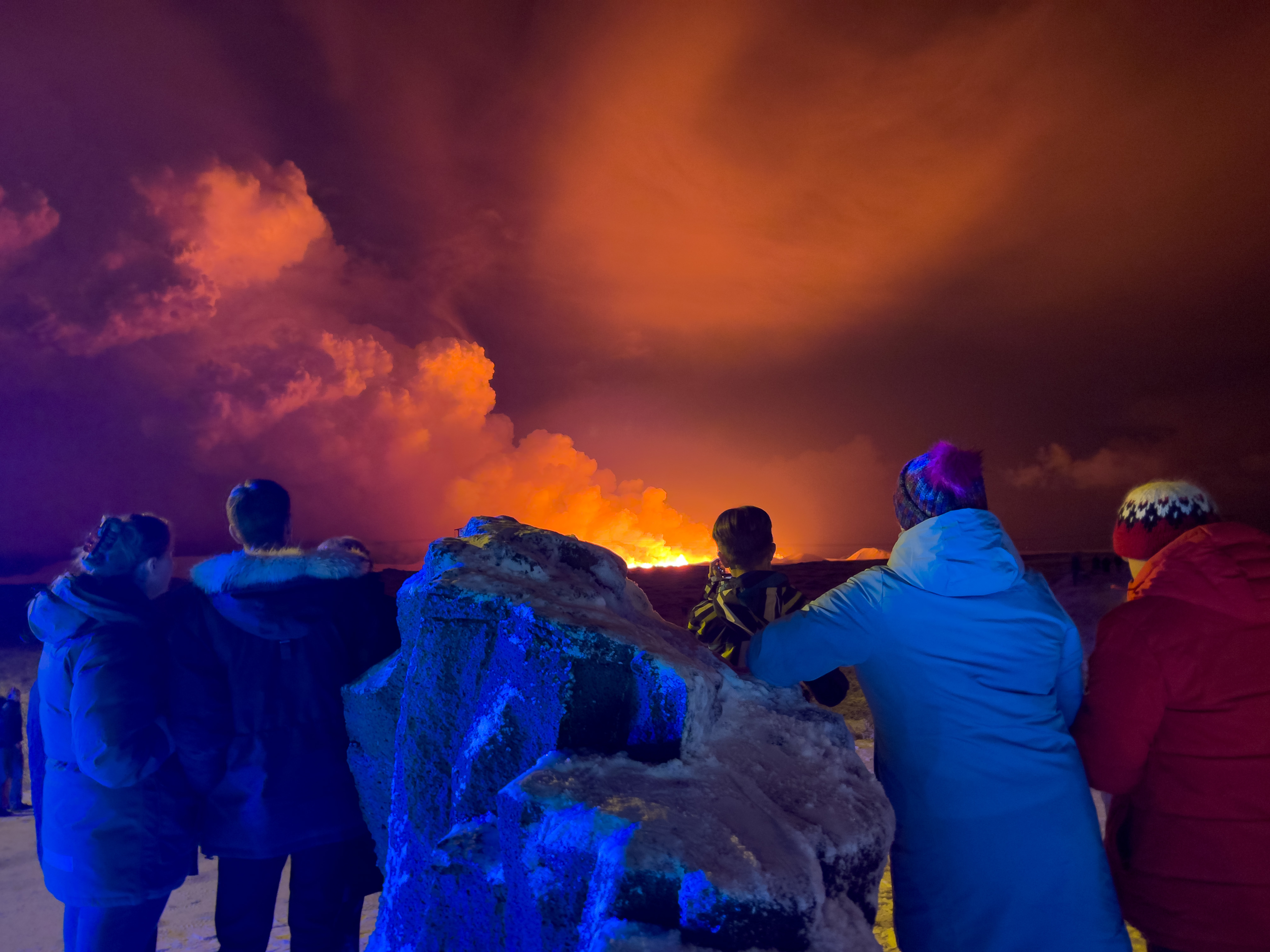 People watching the volcano