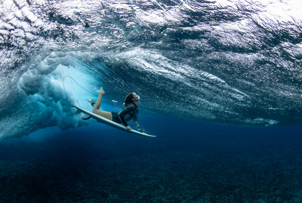 Olivia Ottaway surfing